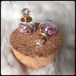 Double Sided Loose Crystal Earrings